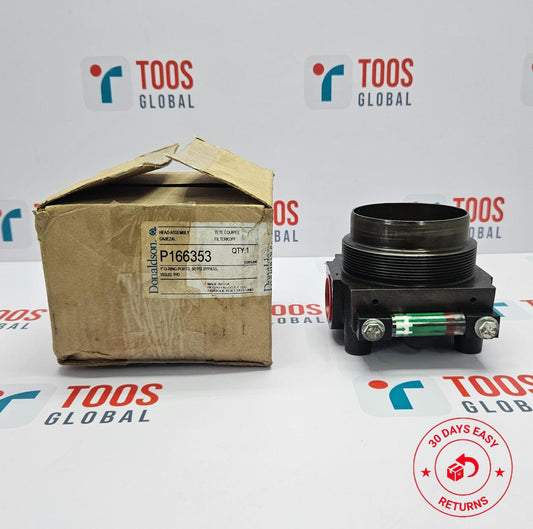 Mechanical component and cardboard box on a branded background