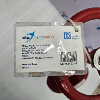 Dikkan 10A.359.SD Globe Angle Valve PN16 DN65 NEW