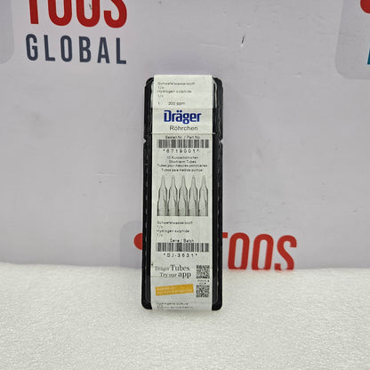 Drager 6719001 Hydrogen Sulphide 1/c Gas Detection Tube 1 To 200 ppm with a white background