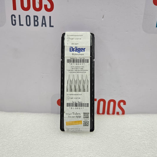 Drager 6719001 Hydrogen Sulphide 1/c Gas Detection Tube 1 To 200 ppm with a white background