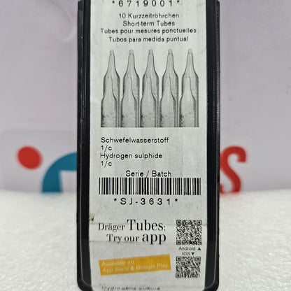 Drager 6719001 Hydrogen Sulphide 1/c Gas Detection Tube 1 To 200 ppm