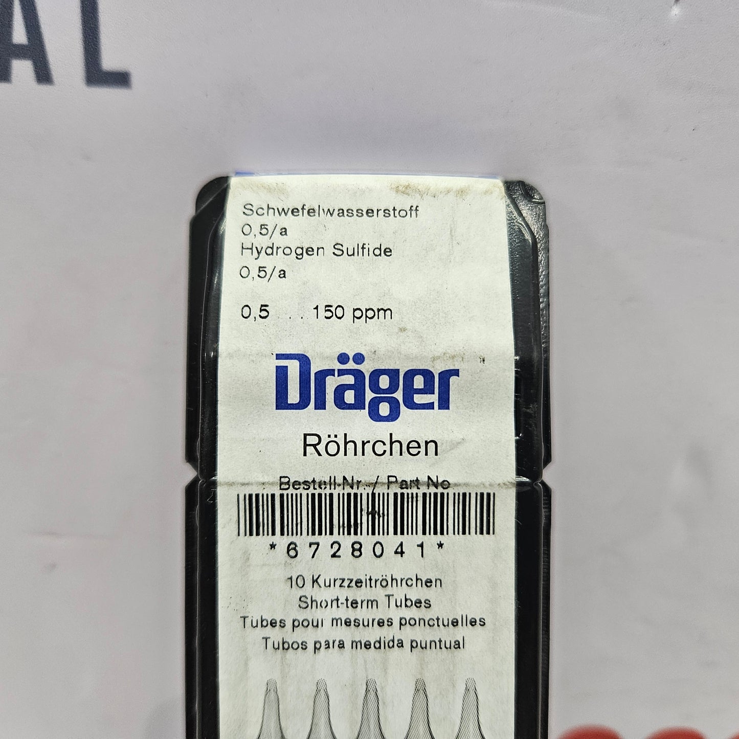Drager 6728041 Hydrogen Sulfide 0.5/a Gas Detection Tube
