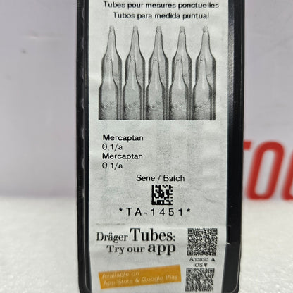 Drager 8103281 Mercaptan 0.1/a Gas Detection Tube 0.1 To 15 ppm
