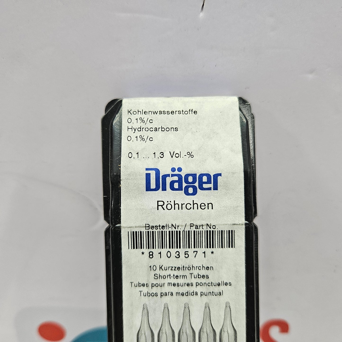 Drager 8103571 Hydro Carbon 0.1/C Gas Detection Tube