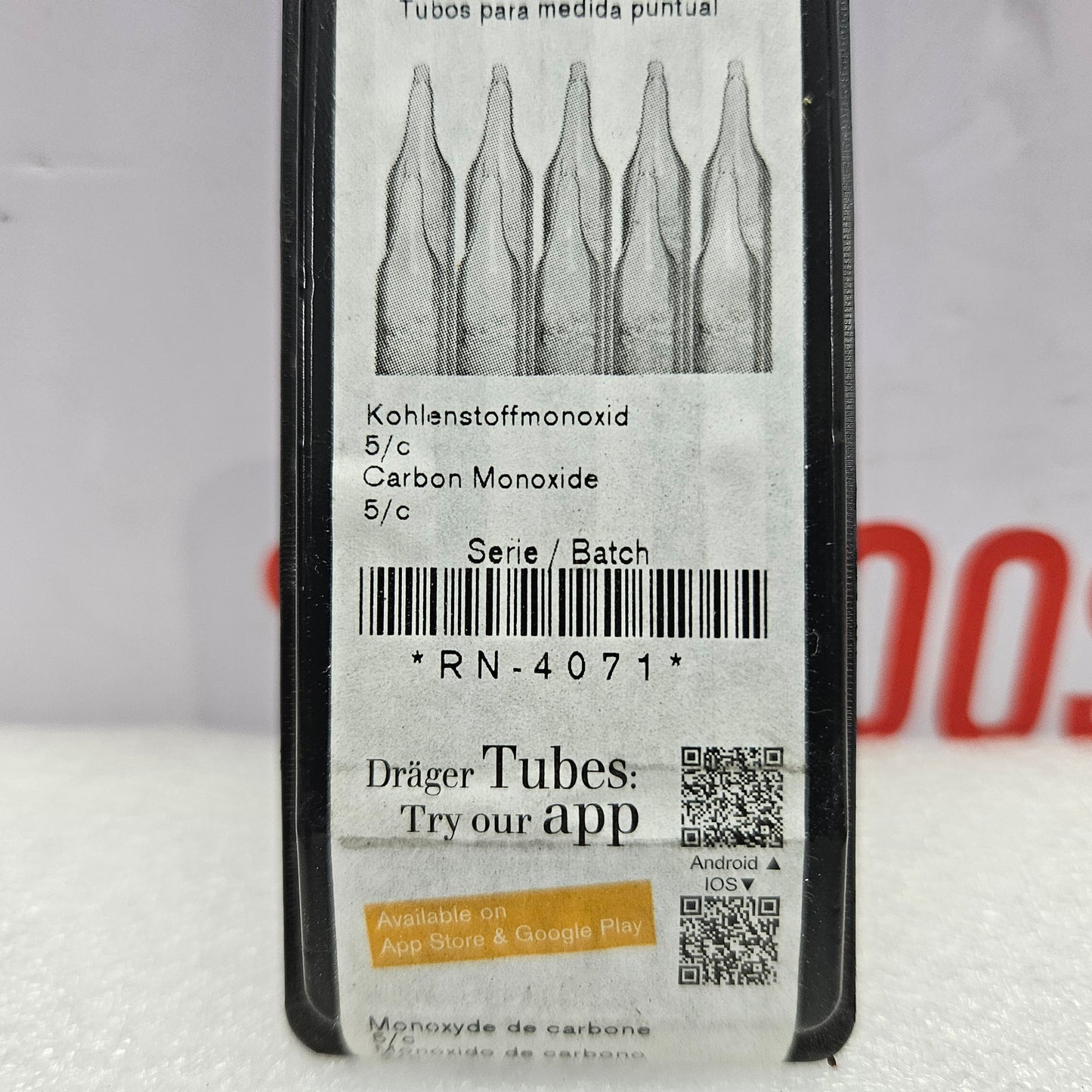 Drager CH25601 Carbon monoxide 5/c Tube
