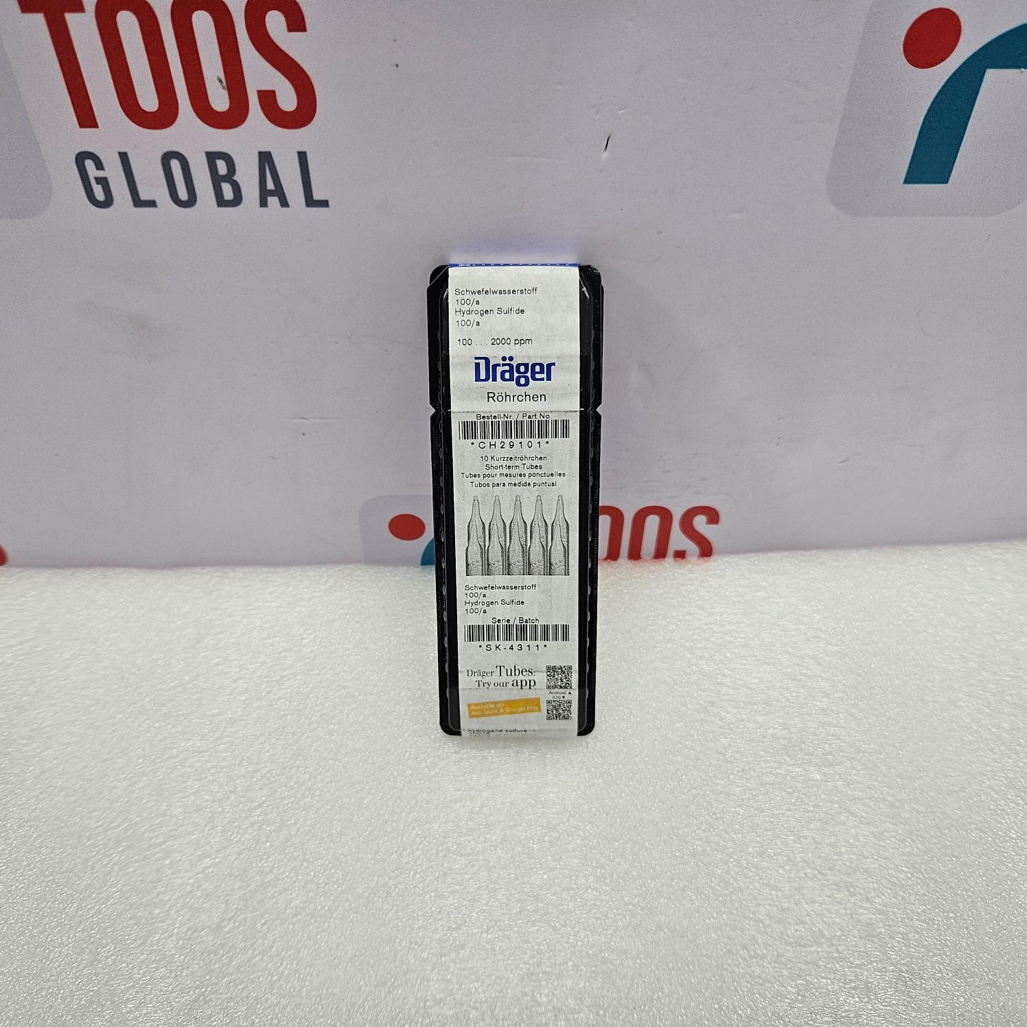 Drager CH29101 Hydrogen Sulfide 100/a Gas Detection Tube 100 To 2000 ppm