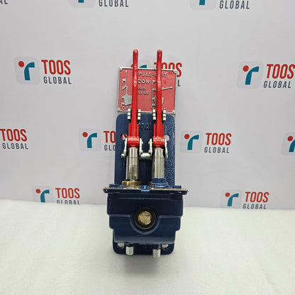 Mechanical component with red and blue parts on a white background with 'TOOS GLOBAL' branding.