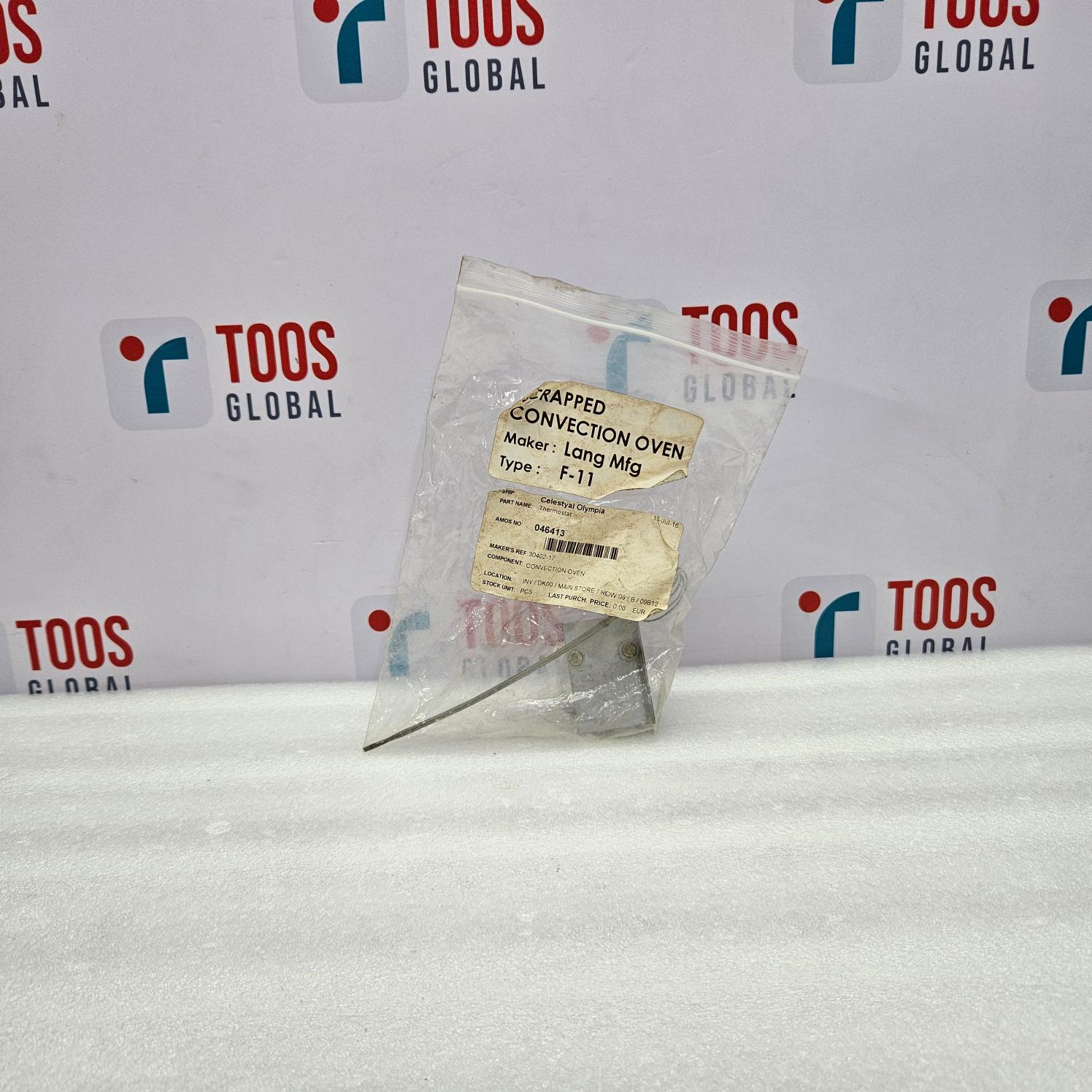 EGO 55.13342.010 THERMOSTAT 250°C NEW Packaged item with labels on a white surface and TOOS Global branded background