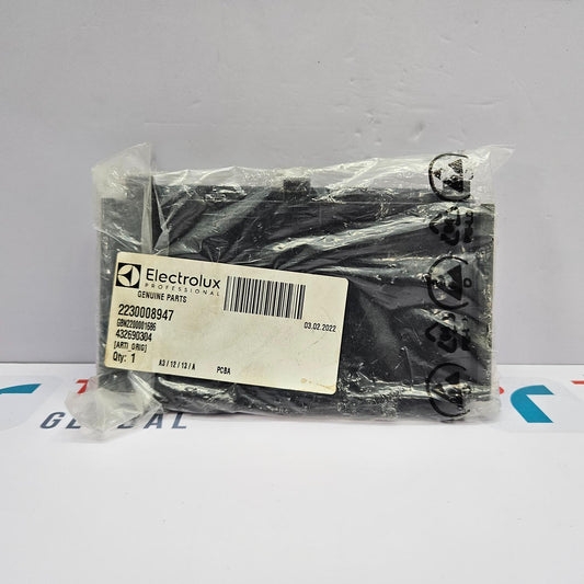 Electrolux appliance part in packaging on a white surface with a gray background