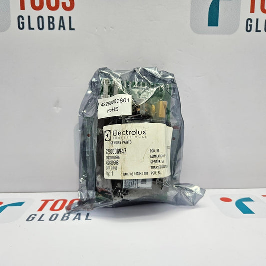 Electrolux appliance part in clear packaging on a branded background
