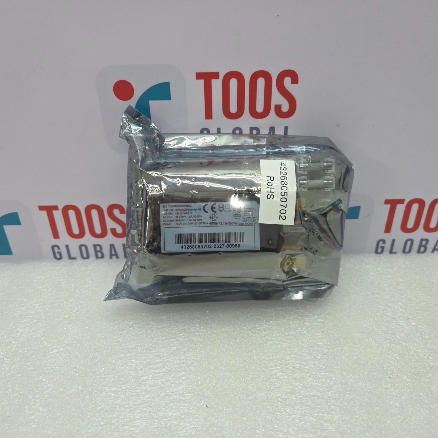 ELS Compass Control SP20803/Powermec in clear packaging with TOOS Global logo in the background