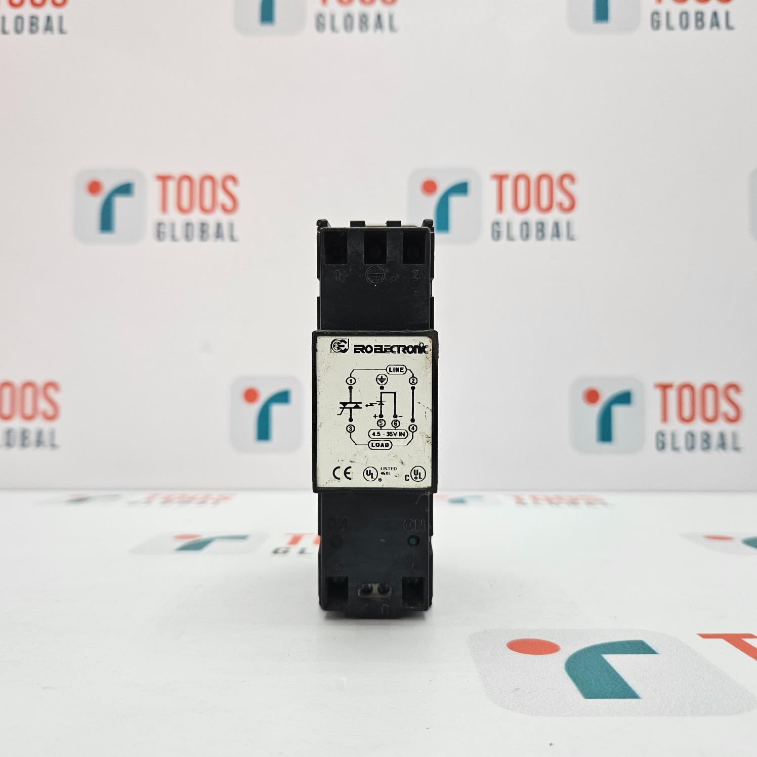 Black electronic component on a white background with 'TOOS GLOBAL' branding.