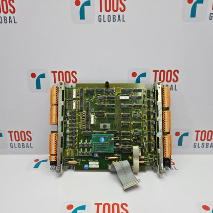 Electronic circuit board with connectors on a branded background