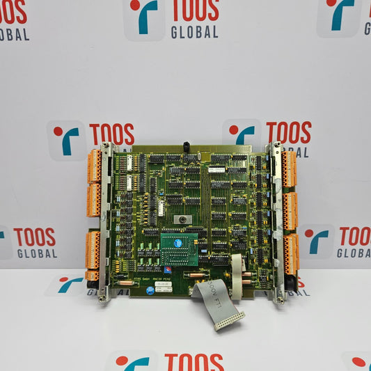 Electronic circuit board with connectors on a branded background