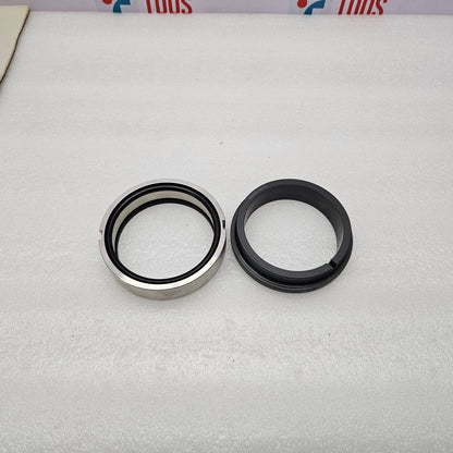 Two mechanical seals on a white background with visible brand logos.