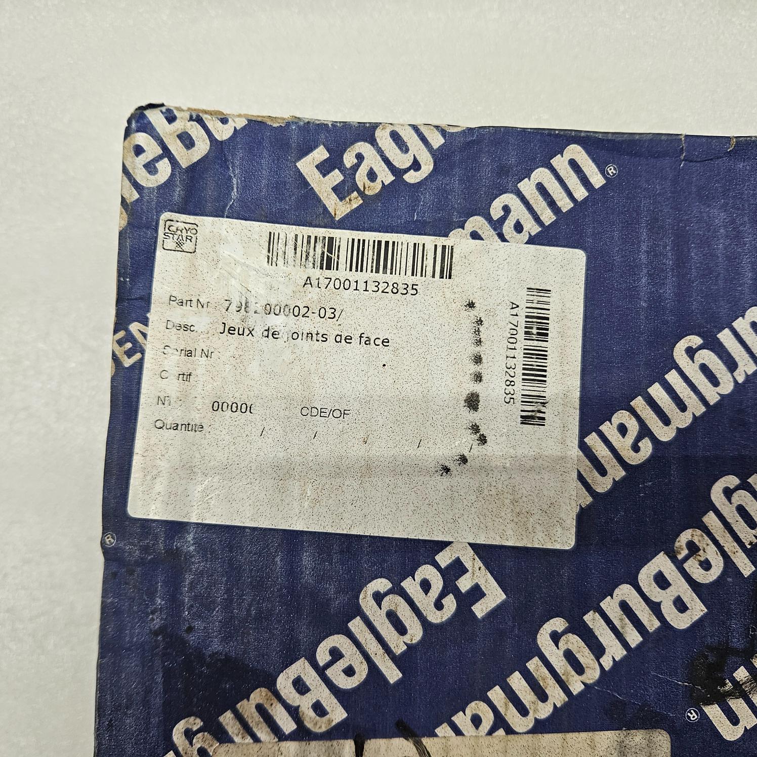 EagleBurgmann packaging with a label on a gray background