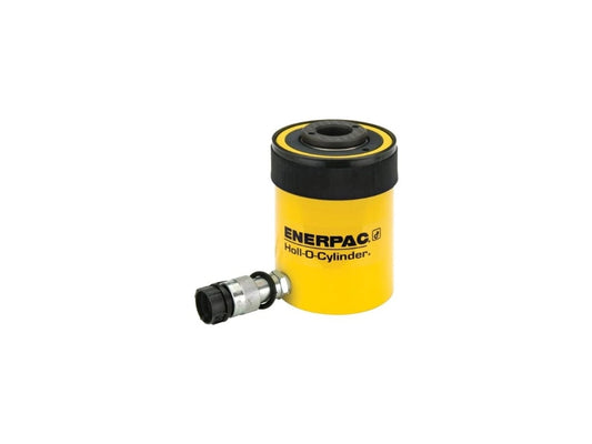 Yellow Enerpac RCH202 hydraulic cylinder on a white background