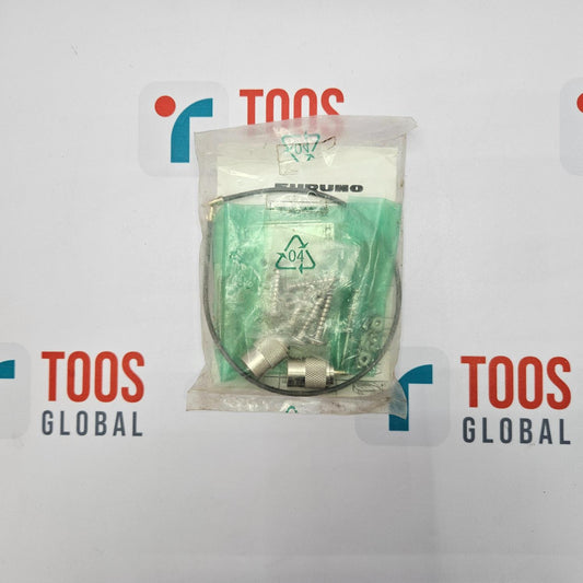 Packaged electronic component with TOOS Global branding on a white background