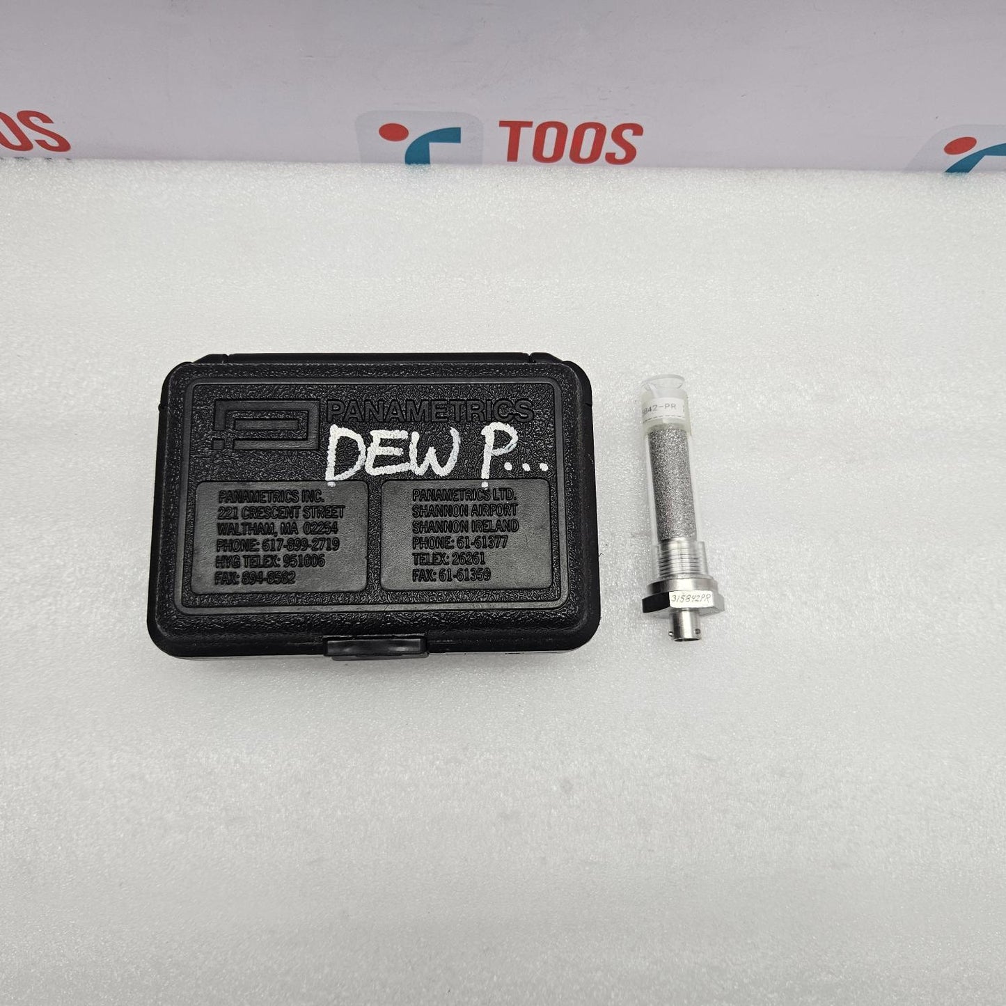 Black rectangular container with GE PANAMETRICS M2 PROBE MOISTURE SENSOR 315842 PR on a white background with 'TOOS' branding.