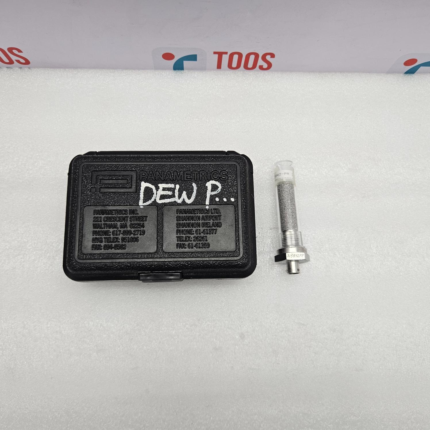 Black rectangular container with GE PANAMETRICS M2 PROBE MOISTURE SENSOR 315842 PR on a white background with 'TOOS' branding.