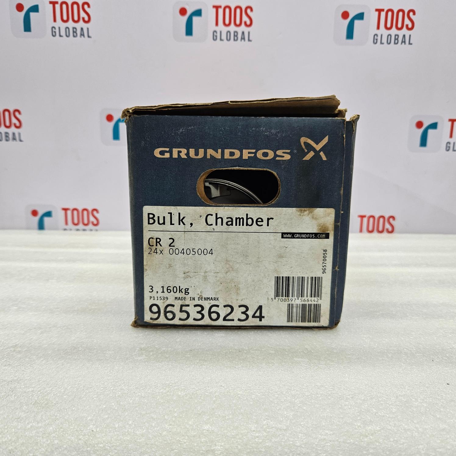 GRUNDFOS 96536234 BULK PACK CHAMBER COUPLING CR2 A24X 00405004 Grundfos Bulk Chamber packaging with visible branding on a white background