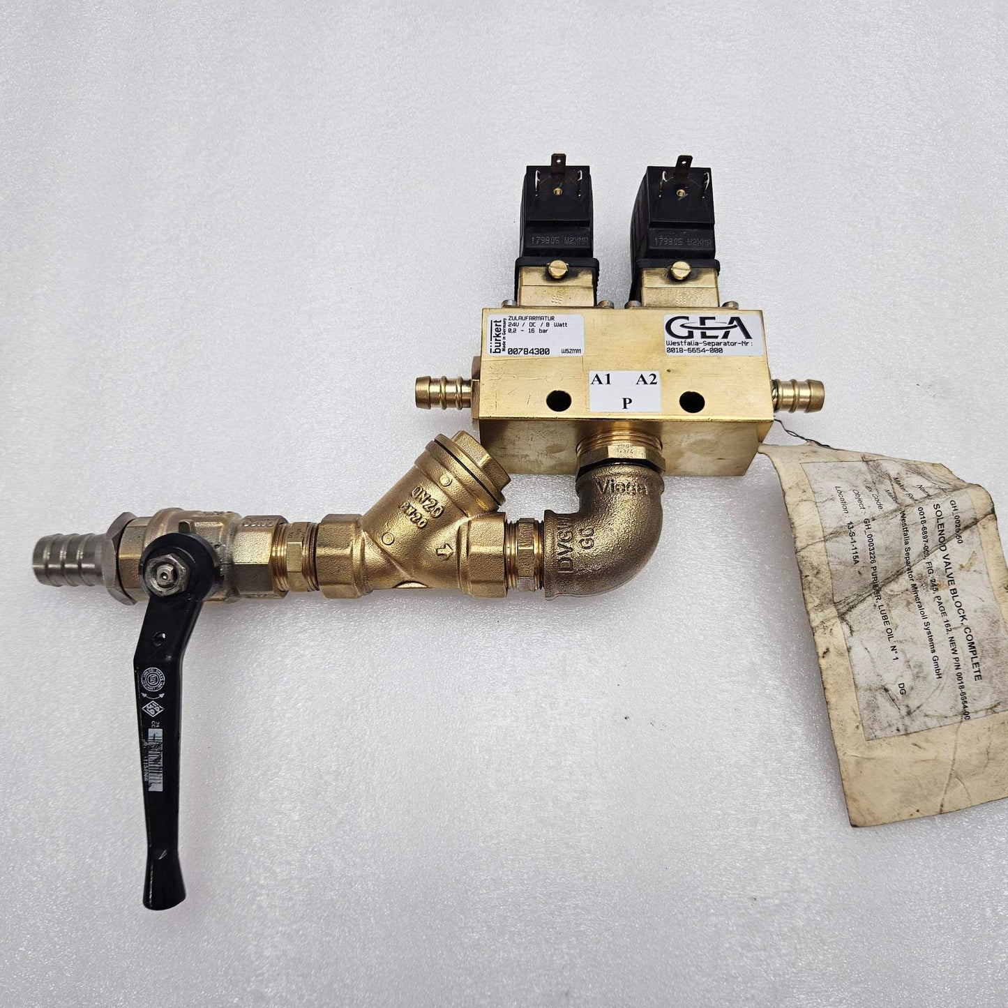 Gea Westfalia Separator 0018-6654-000 Solenoid Valve Assy OSD Separator