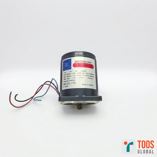 HKC S6R10DB-HK47 REVERSIBLE MOTOR with wiring on a white background, featuring the 'TOOS GLOBAL' logo.