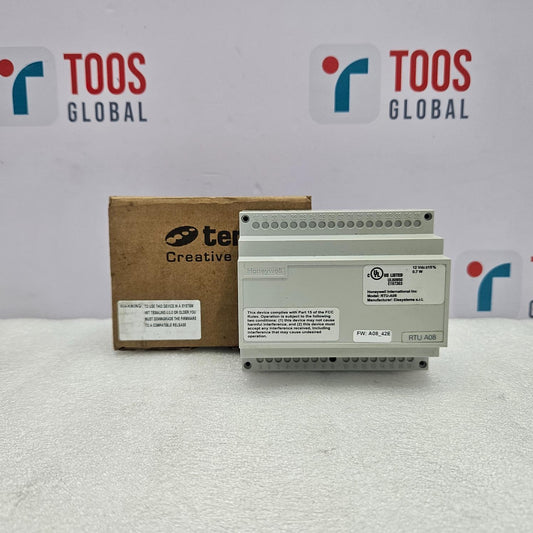 Electronic device and cardboard box with 'ter Creative' branding on a white surface, branded background.