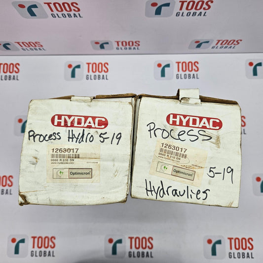 Two HYDAC process boxes with visible wear against a TOOS Global branded background