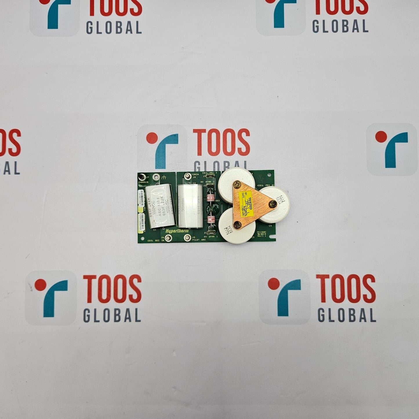 Hypertherm 041817 00J PCB 041817-00J Electronic component on a gray background with 'TOOS GLOBAL' logos.