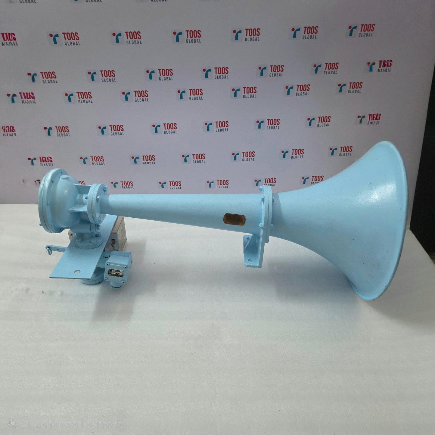 Blue IBUKI KOGYO A200 ESSH SHIP AIR HORN on a white surface with a toosglobal branded background