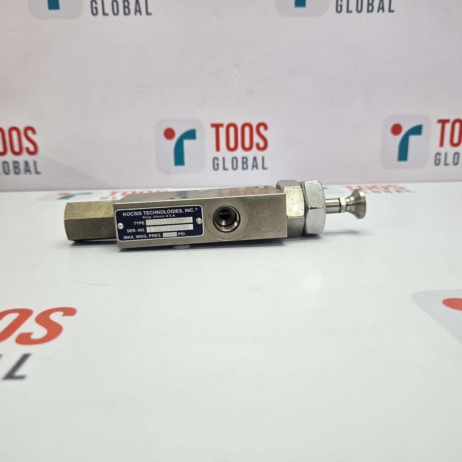 Kocsis 5555 (860009) Cam Actuated Pilot Valve 2 Way on a white surface with 'TOOS GLOBAL' branding.