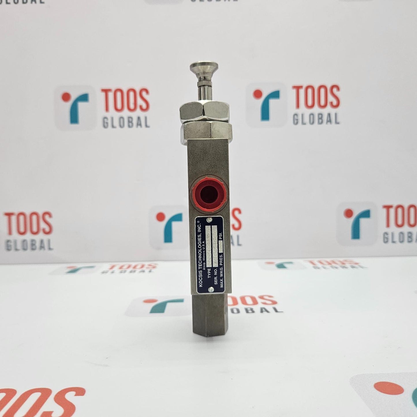 Kocsis 5555 (860009) Cam Actuated Pilot Valve with red and black accents on a white background with 'TOOS GLOBAL' branding.