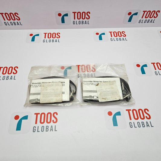 Two sealed packages with labels indicating the product is a MOTOROLA NTN523A Adjustable Carrying Shoulder Strap, displayed on a background with the TOOS GLOBAL logo.