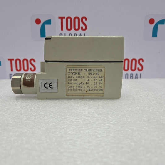 NORIS Pressure transmitter with technical specifications on a white background with 'TOOS' branding.