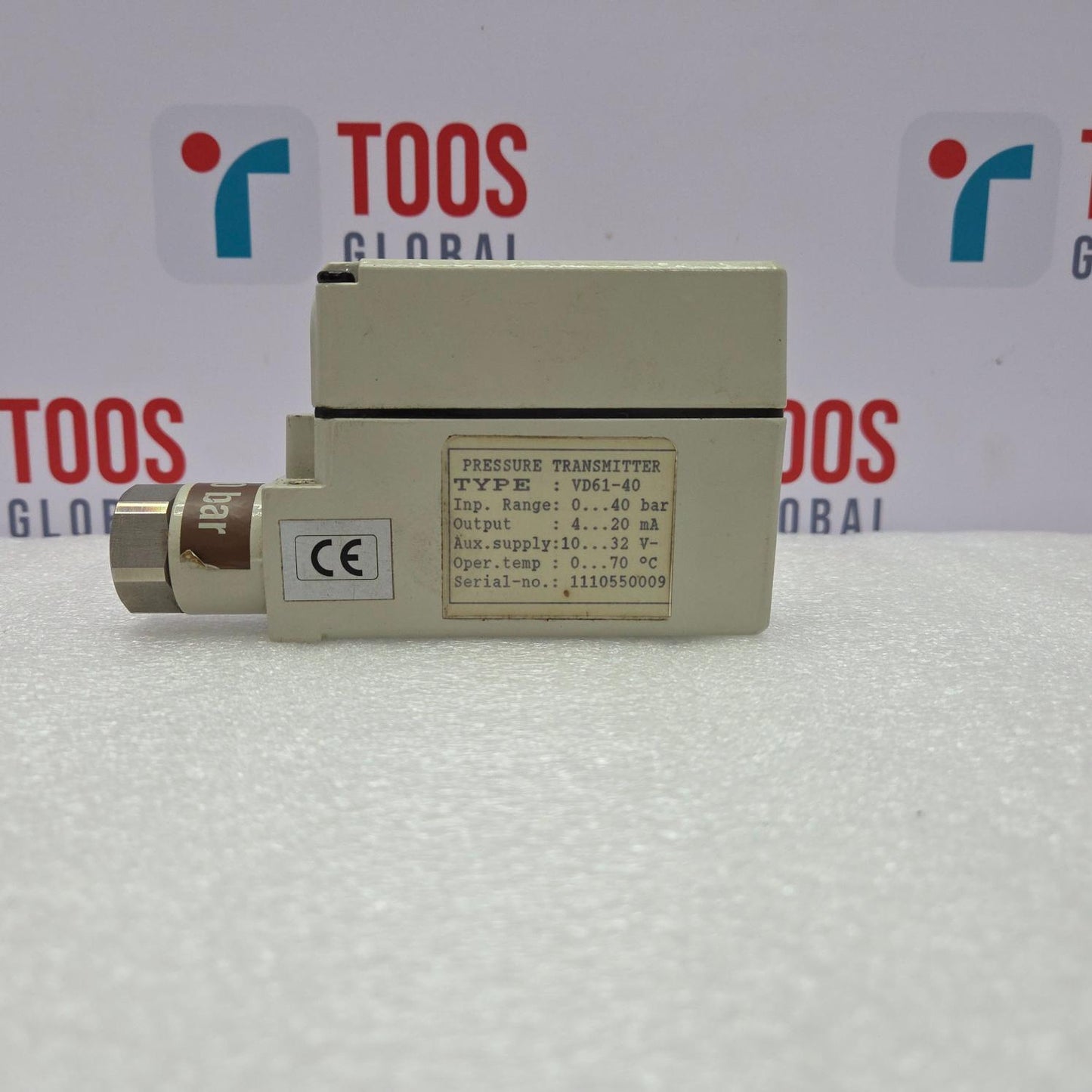 NORIS VD61-40 NORIPRESS PRESSURE TRANSMITTER 0...40bar Pmax= 40bar