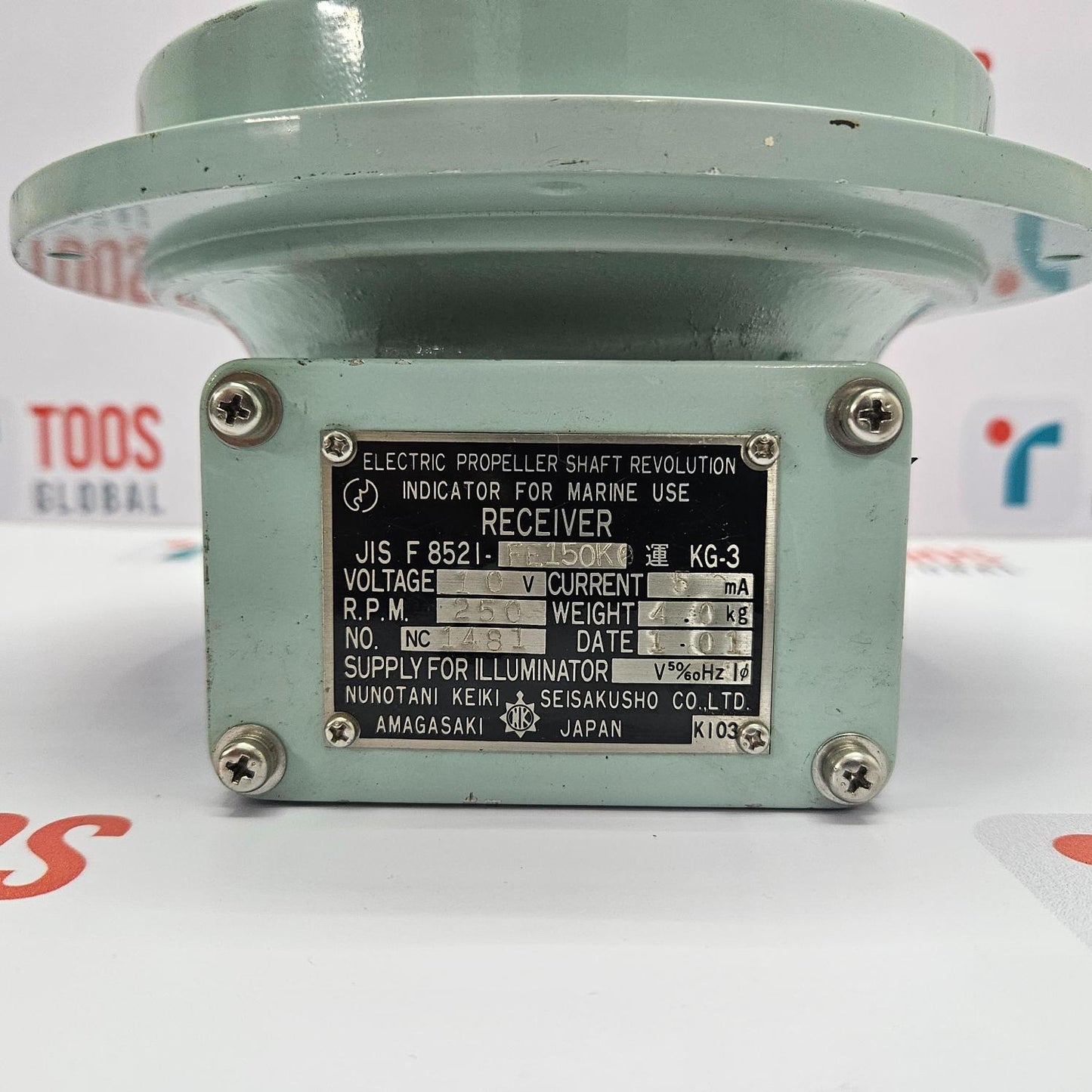 NUNOTANI KEIKI JIS F 8521-FE150K ELECTRIC PROPELLER SHAFT REVOLUTION INDICATOR