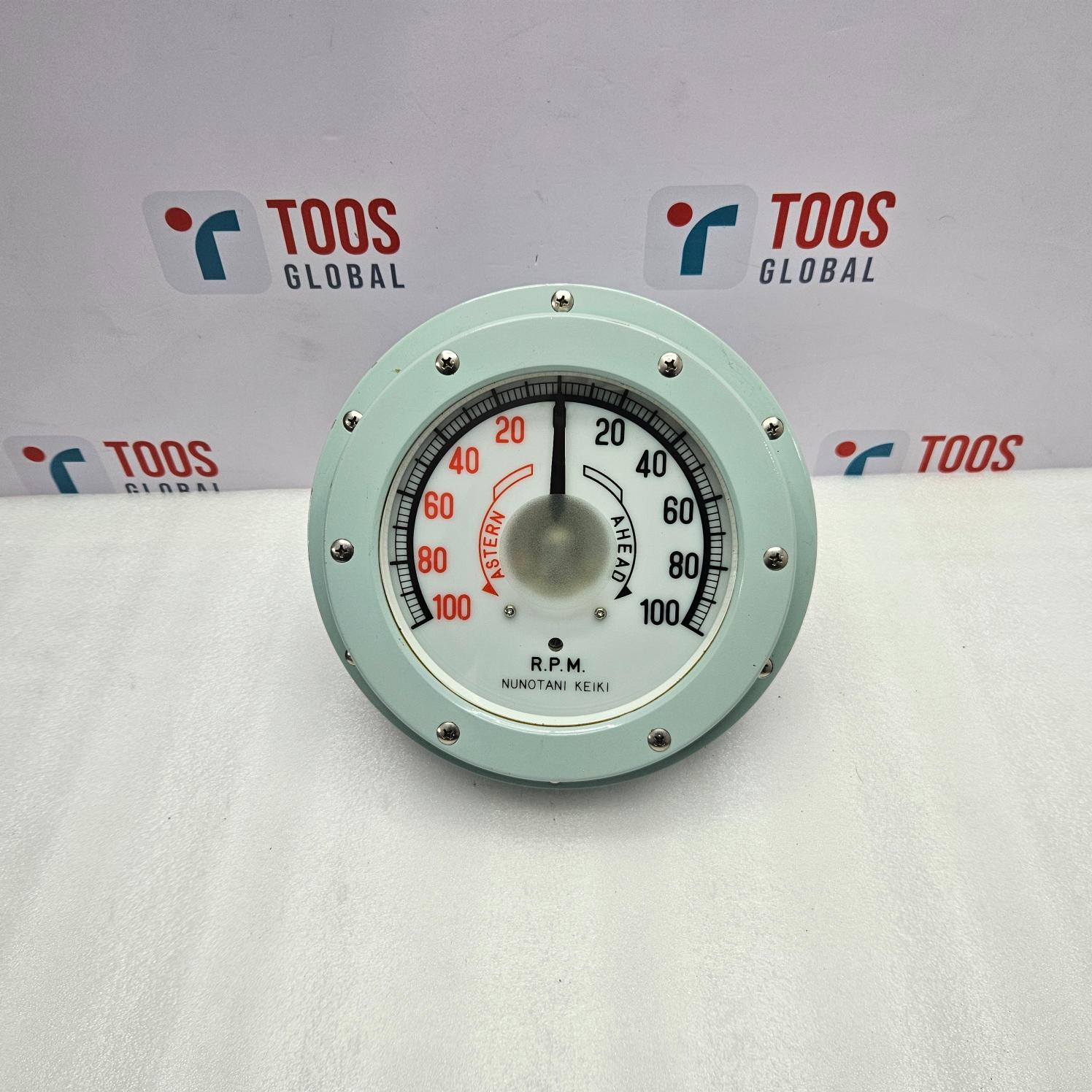 NUNOTANI KEIKI JIS F 8521-HE150K RPM meter with 'TOOS GLOBAL' branding in the background