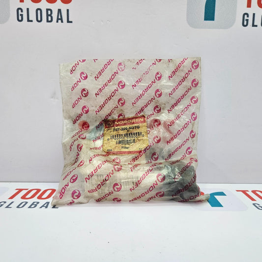 Packaged filter with Norgren branding on a white background