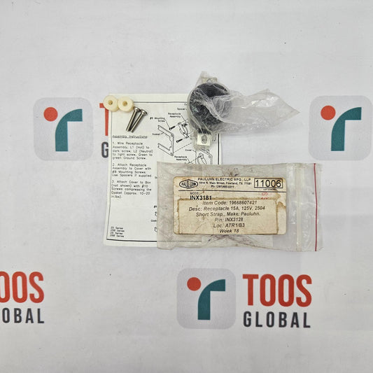 Technical components and manual on a white background with TOOS Global branding.
