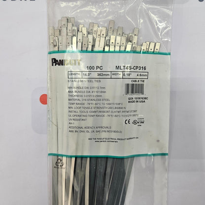 Panduit MLT4S-CP316 14.3" L Extra Heavy Duty Cable Tie Pack Of 300
