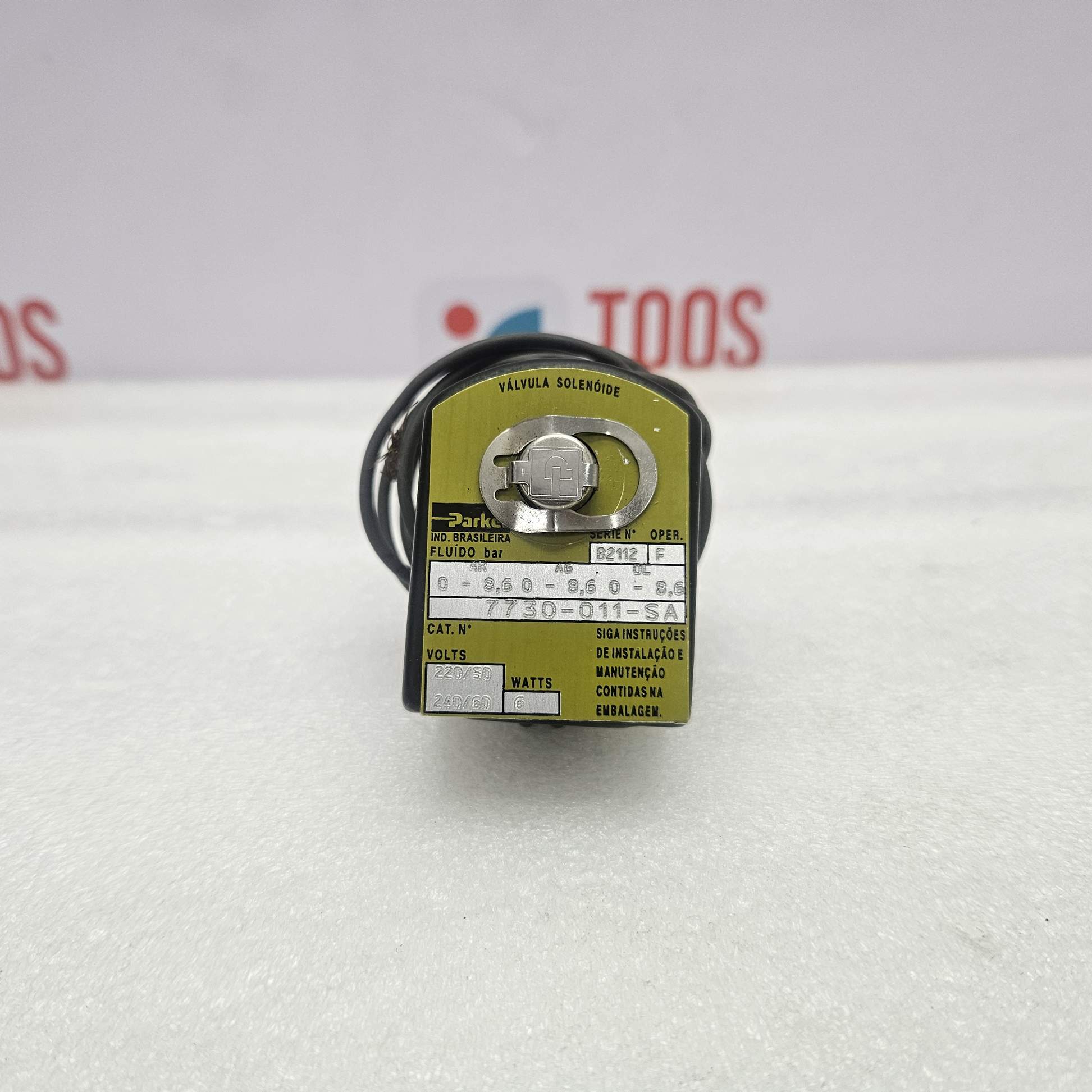 Parker 7730-011-SA Solenoid Valve New on a white background with 'TOOS' branding.