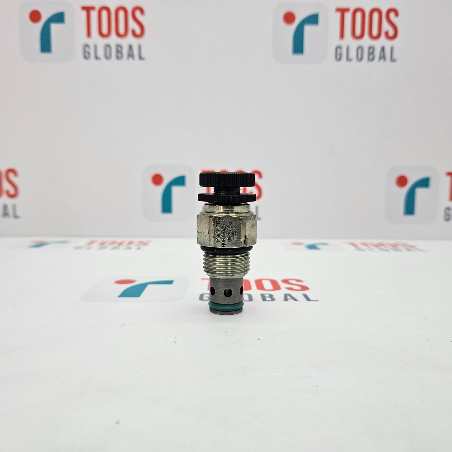 Parker NVH101FK Needle Flow Control Valve displayed against a neutral background with the company logo 'TOOS GLOBAL' visible.