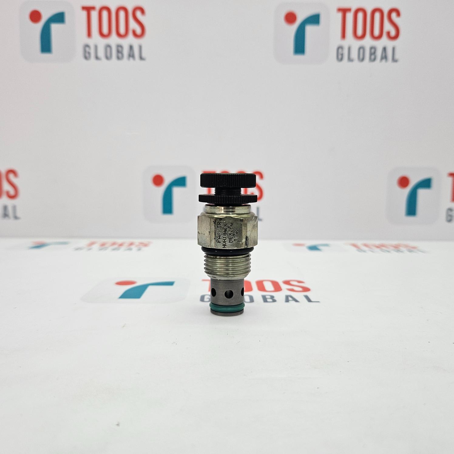 Parker NVH101FK Needle Flow Control Valve displayed against a neutral background with the company logo 'TOOS GLOBAL' visible.