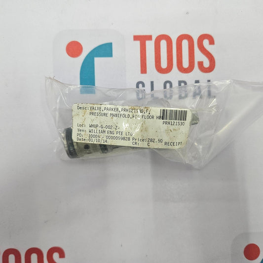 Valve component in clear packaging with 'TOOS' branding in the background