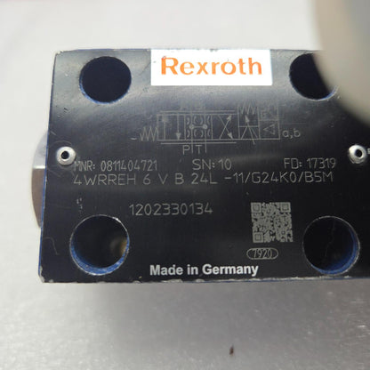 Rexroth 0811404721 Proportional Directional Valve 4WRREH6VB24L-11/G24K0/B5M New