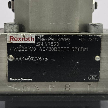 Rexroth R900379192 Servo Valve 4WS2EM10-45/30B2ET315Z8DM NEW