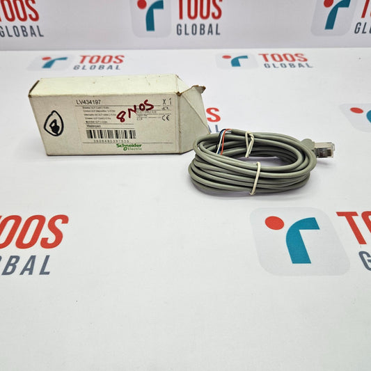 Cable and box on a TOOS GLOBAL branded background