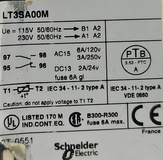 SCHNEIDER LT3SA00M PROTECTION RELAY