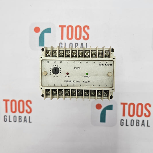 Electrical control panel with SELCO branding on a TOOS GLOBAL branded background